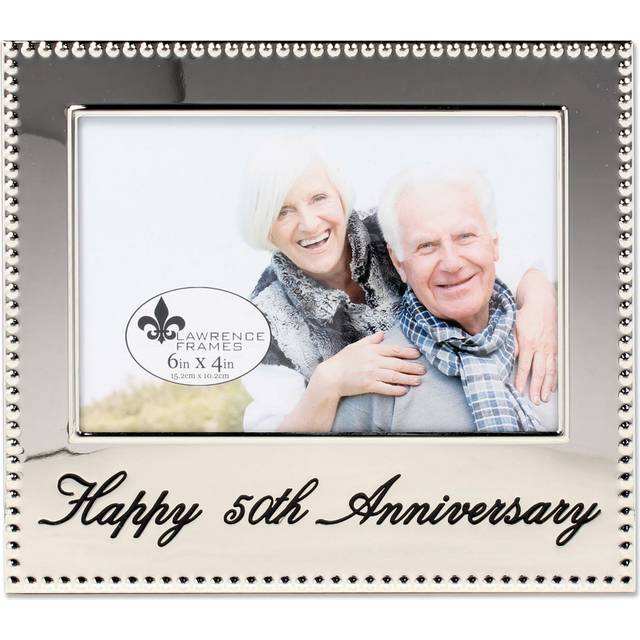 Lawrence Frames 4x6 Happy 50th Anniversary Picture Frame Silver