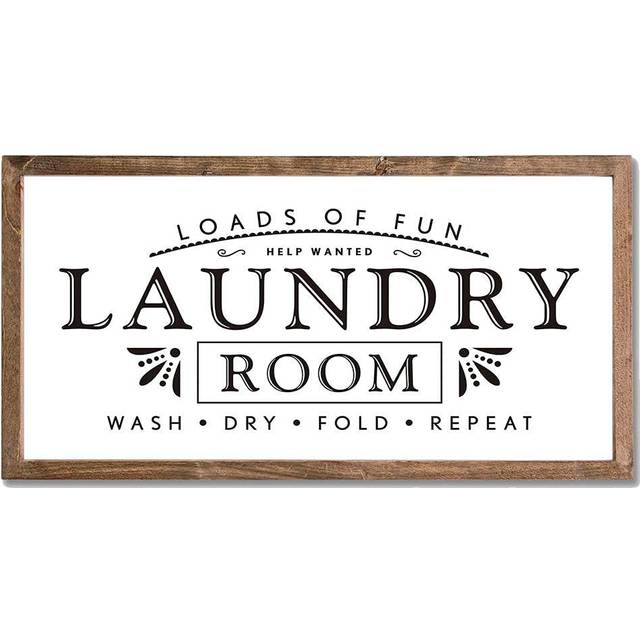 MACVAD Laundry Signs for Home Decor Loads of Fun Laundry Room Wooden Sign