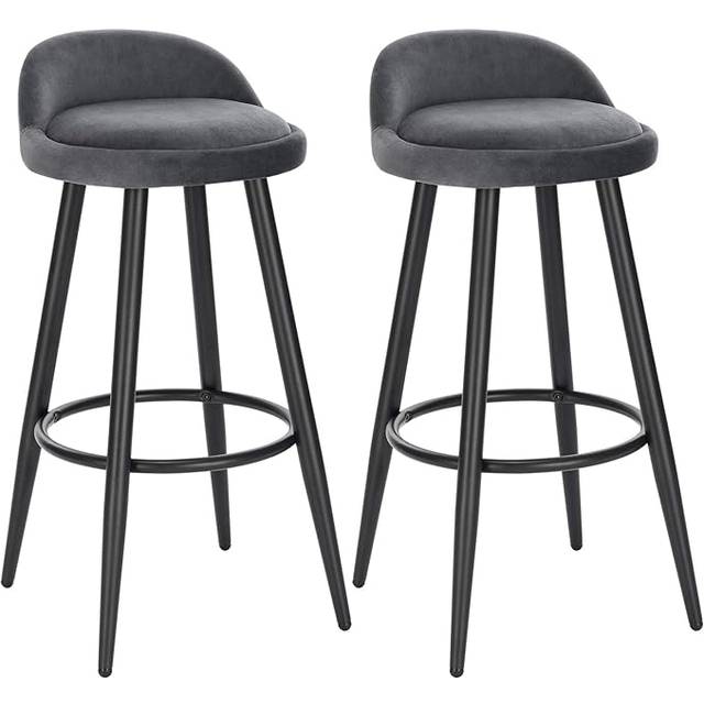 2x Tall Bar stools. Bar chairs with Backrest. Kitchen stools. Breakfast stools - Woltu