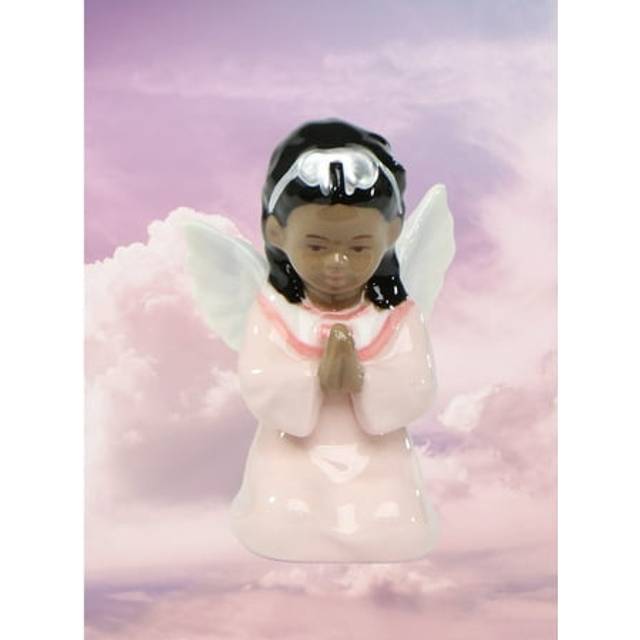 "Cosmos Gifts Fine Porcelain African American Praying Angel Girl  3-1/2"""""""" H"