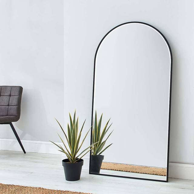 Apartment Arched Full Length Leaner Mirror - Black