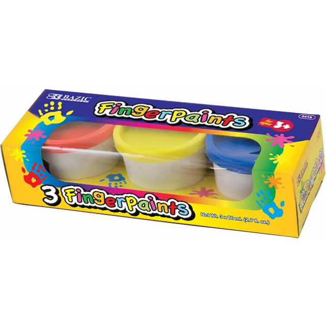 Bazic 3418 Assorted Color 80ml Finger Paint 3Pack