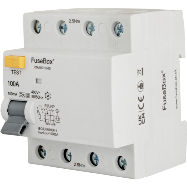 FuseBox TPN 4P Type A RCD 100A 100mA - RTA1001004S
