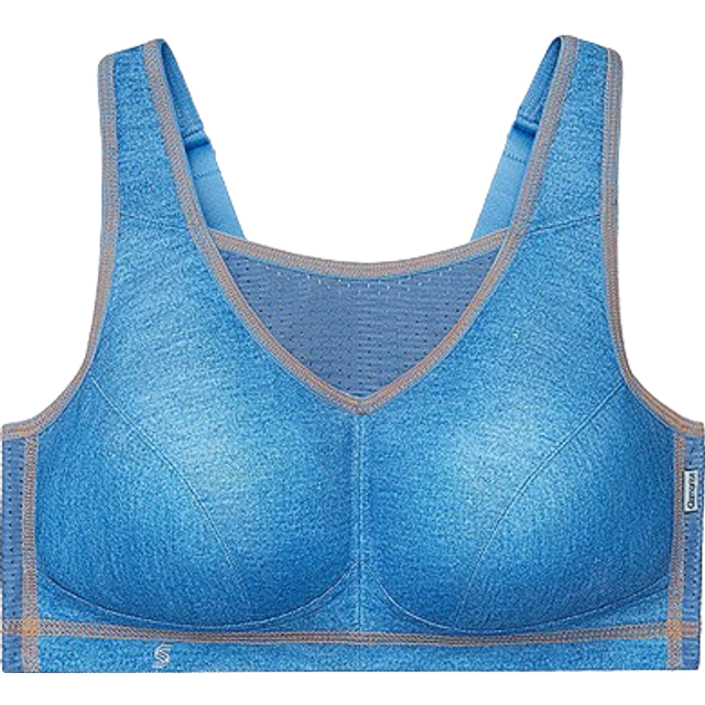 Glamorise No-Bounce Camisole Elite Sport bygelfri BH 1067 (kvinnors och kvinnors Plus), Lätt denim, 115E