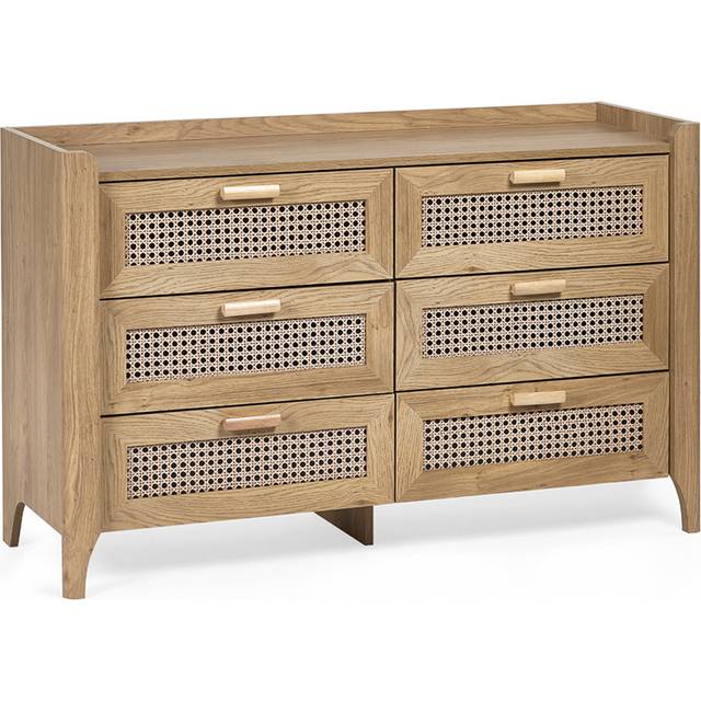 Julian Bowen Sydney 6 Drawer Wide Chest, Brown