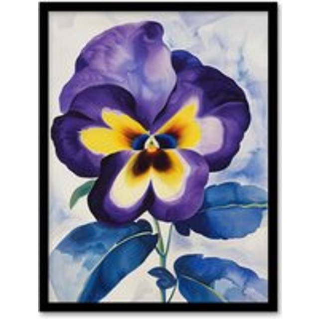 Purple Pansy Watercolour Painting Soft Floral Framed Art Print - A4
