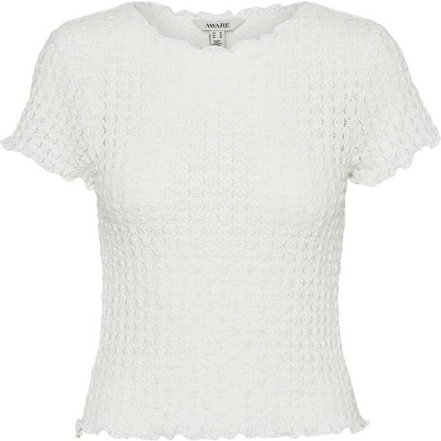 VERO MODA dam Vmshelby Ss O-Neck Short VMA Noos Top, Snövit, M