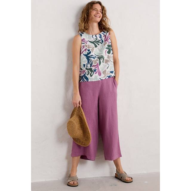 Seasalt Cornwall Pink Merrivale Linen Culottes - Natural