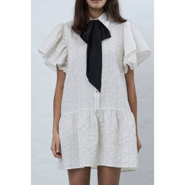 Stella Nova Striped Woven Mini Dress - DK 42/UK 16 - Cream