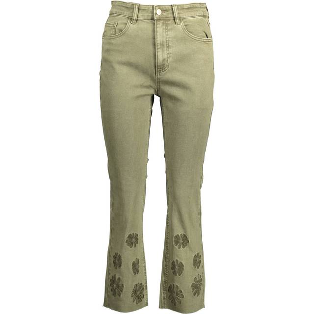 Green Cotton Women Jeans - 40