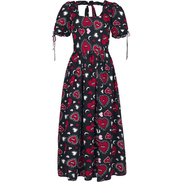 Hell Bunny Kate heart dress Long dress black red