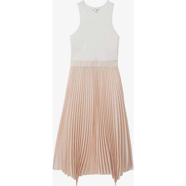 Reiss Marnie Hybrid Knitted Midi Dress, Ivory