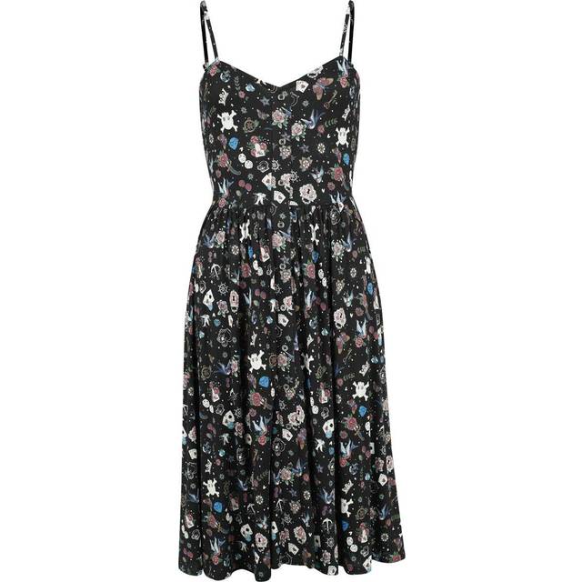 Rock Rebel by EMP Dress with Old School Print Medium-length dress black - XXL