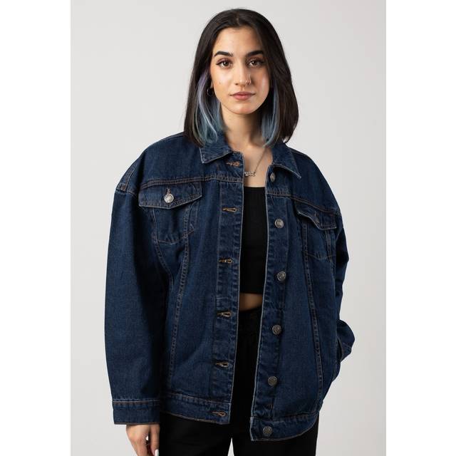 Urban Classics Jeansjacka - Ladies Oversized 90‘s Denim Jacket - XS M - för Dam - blå