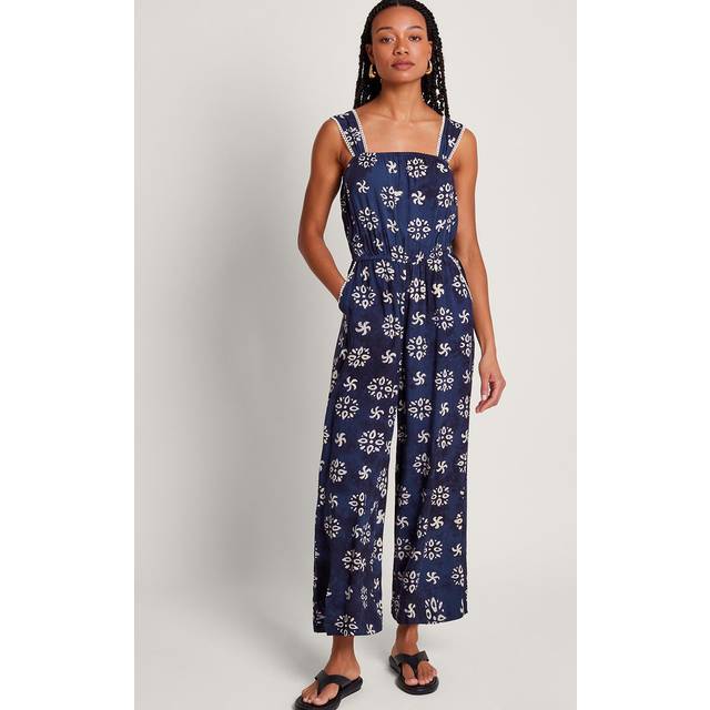 Monsoon Loreta Batik Print Jumpsuit - Navy