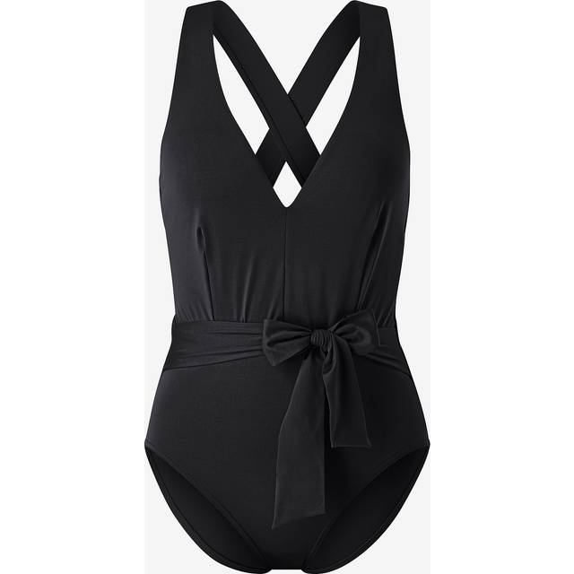 Bow Trim Swimsuit - Black - 10