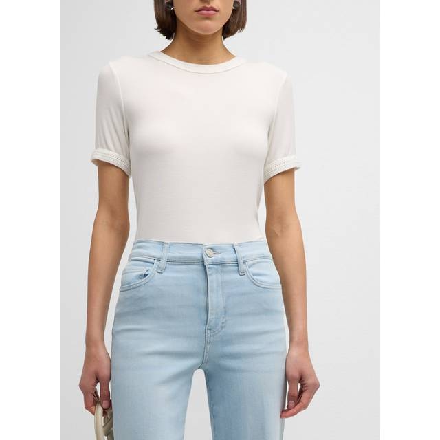 FRAME Denim Crochet Trim T-Shirt