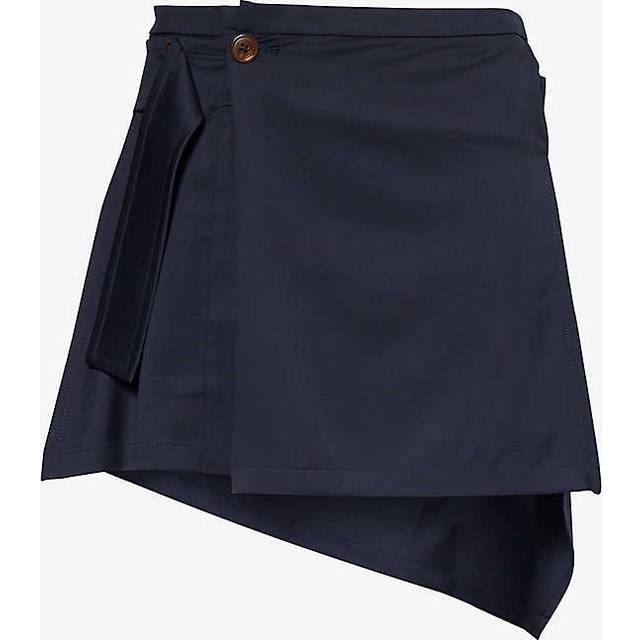 Vivienne Westwood Womens Vy Meghan Wrap-around Wool Mini Skirt 10 - NAVY