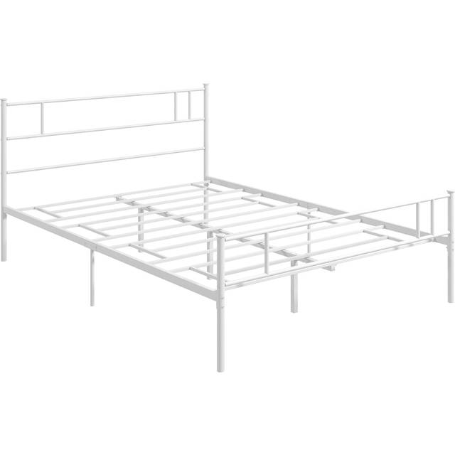 HOMCOM Double Metal Bed Frame w/ Headboard & Footboard, Underbed Storage Space