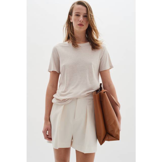 InWear, T-Shirts, female, Beige, XL, Simple Round Neck T-shirt Top