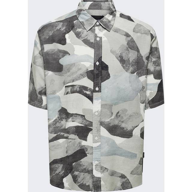 Only & Sons Surf Spray Bud Life Ss Relax Linen Shirt - L