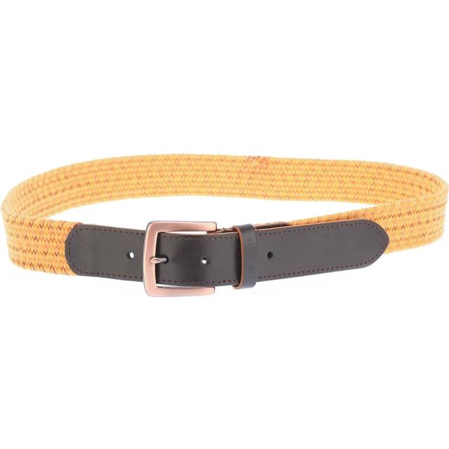 Ted Baker Men's Galan Leather Woven Belt - Yellow/Orange - Size: S/M