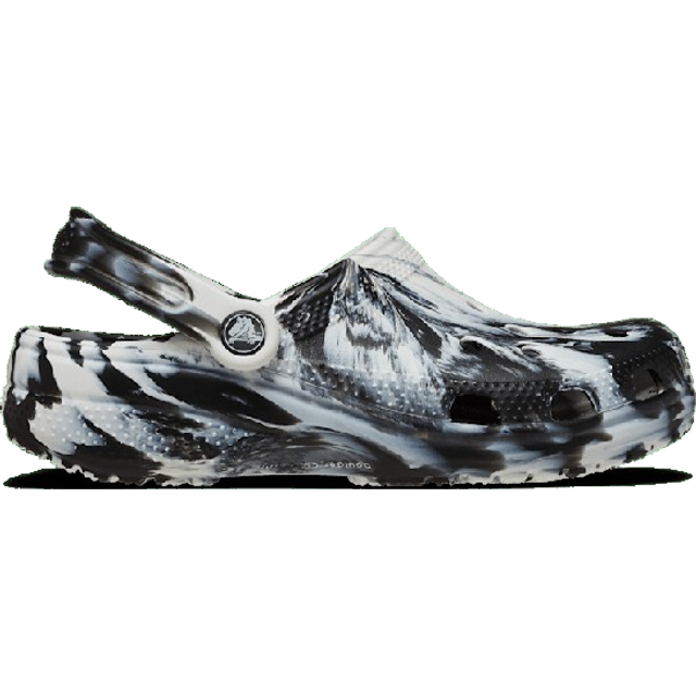 Crocs | Unisex | Classic Marbled | Clogs | White / Black | W4/M3 - White/Black