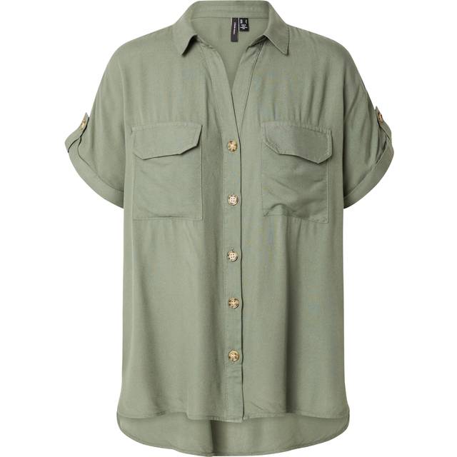 Vero Moda Skjorte vmBumpy S/S Shirt Wvn Grøn