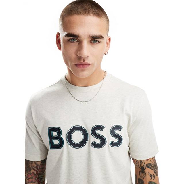BOSS – Green Tee 1– Grå t-shirt-Grå/a
