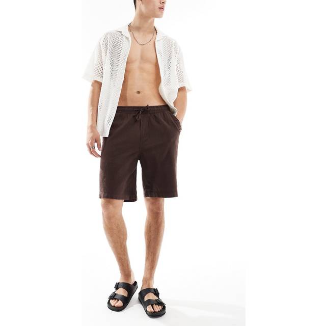 JPSTKARL JJSUMMER kort för linblandning, Försegling brun, XL