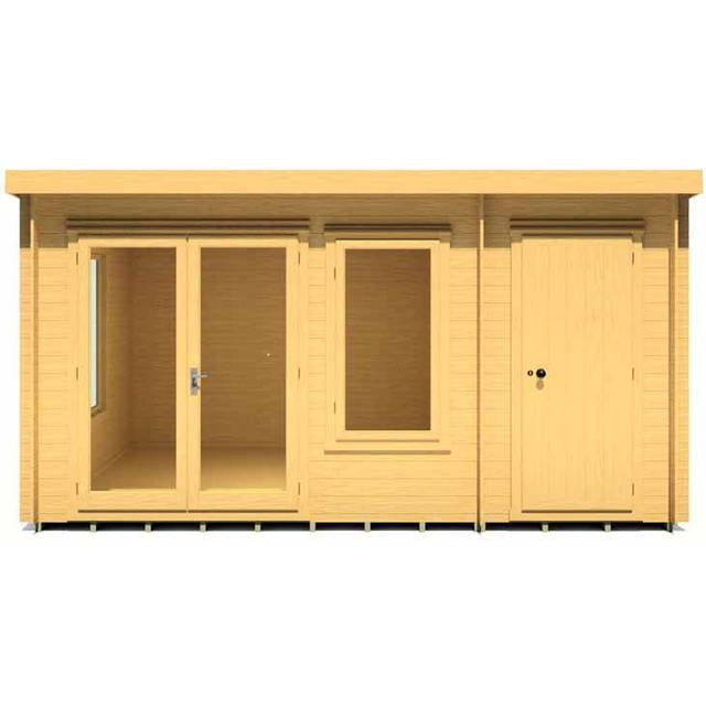 10 x 14 Log Cabin with Side Shed Shire Elm Log Cabin (19mm Logs)