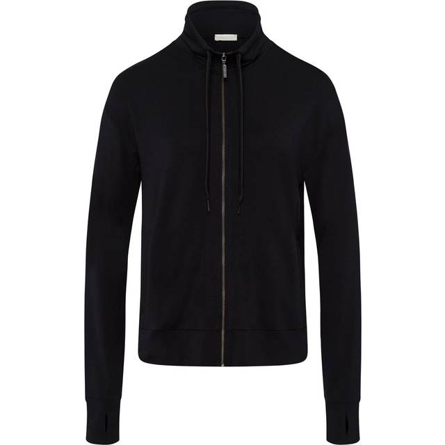 Hanro Balance Long-Sleeve Zip-Up Sweatshirt - Black - XS