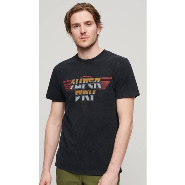 Superdry Herren T-shirt mit Rockband-grafik Schwarz - Größe: XL