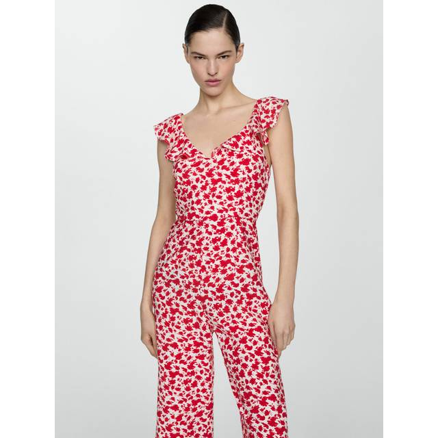 Mango Trinidad Floral Jumpsuit - RED - L