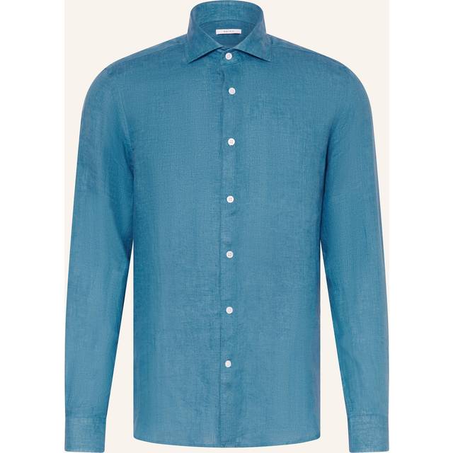 Reiss Mens Teal Blue Ruban Regular-fit Linen Shirt Xs - TEAL BLUE