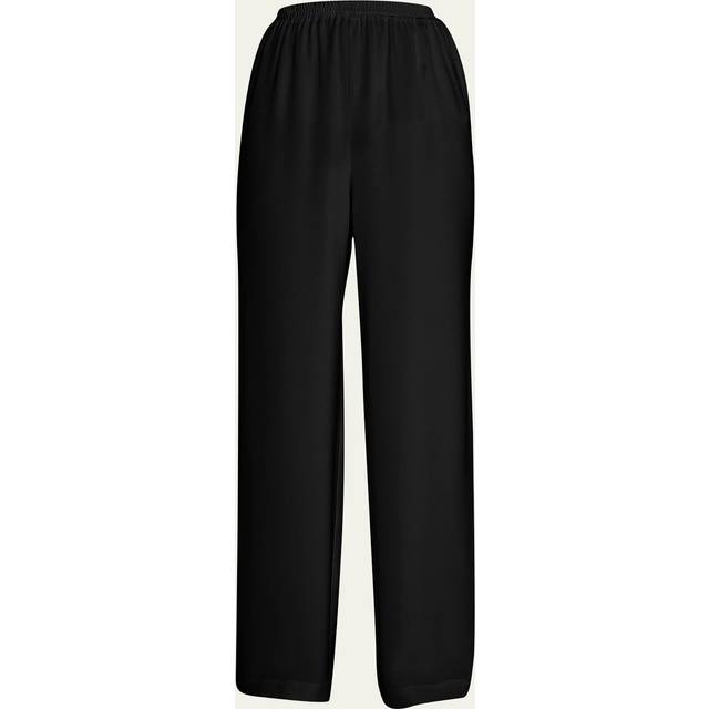 Eskandar Silk Wide-Leg Trousers - Black - 0