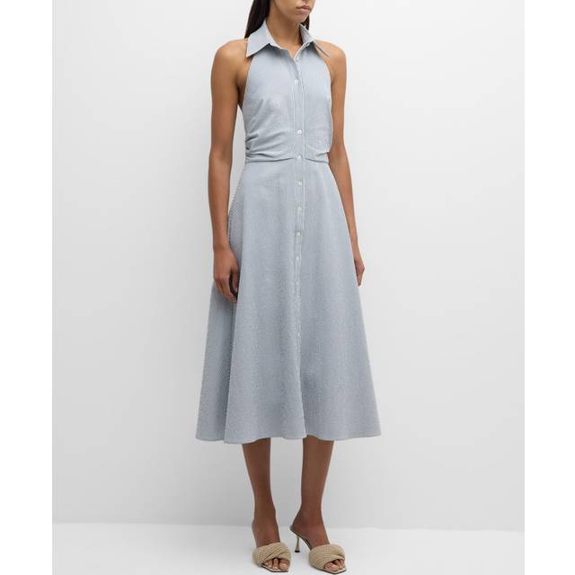 Veronica Beard Mackey striped cotton maxi dress