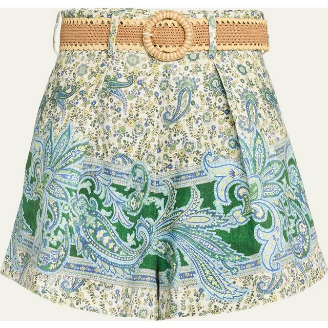 Zimmermann, Short Shorts, female, Multicolor, S, Paisley Print Linen Shorts