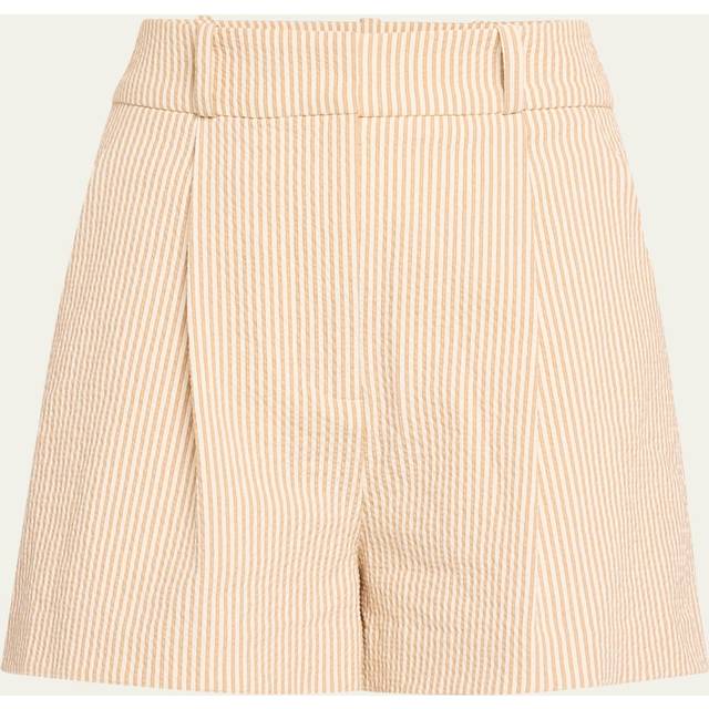 Veronica Beard Haina high-rise cotton seersucker shorts - multicoloured (UK 14)