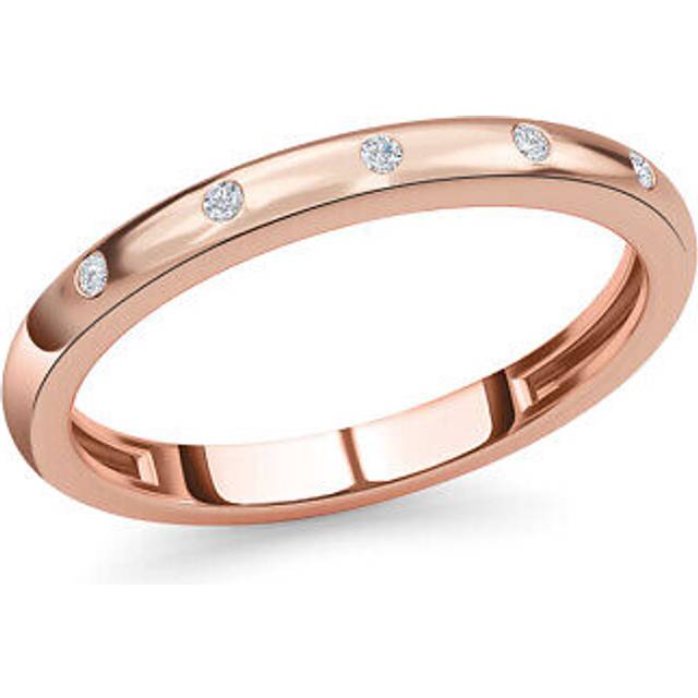Tjc diamond band ring for women in rose gold over silver
