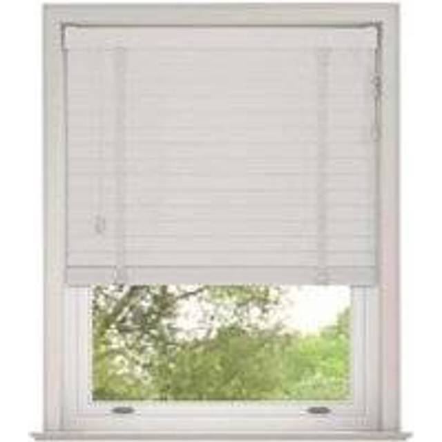 New Edge Blinds White Faux Wood Venetian Blinds With Tapes 90cm, White