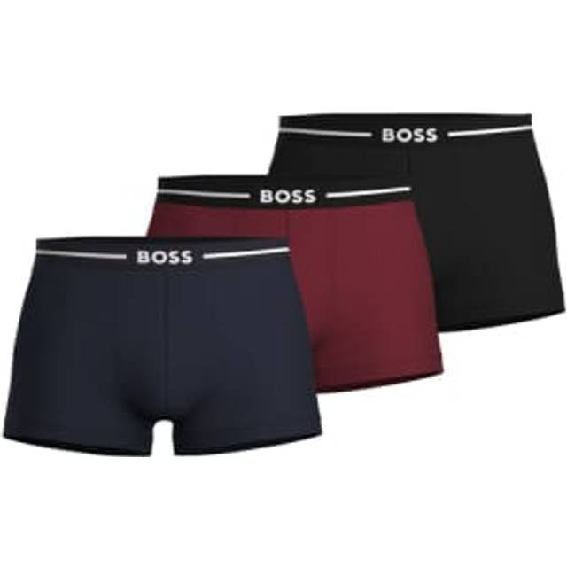 Hugo Boss - 3-pack Of Organic Stretch Cotton Trunks With Logo Waistbands 50499390 970 S