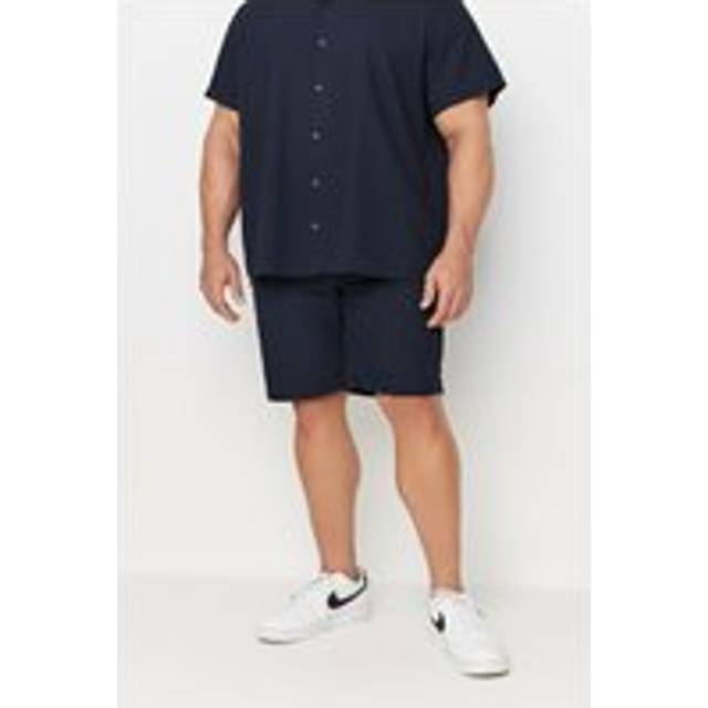 Jack & Jones Plus Size Jaiden Palma Seersucker Shorts Sky Captain