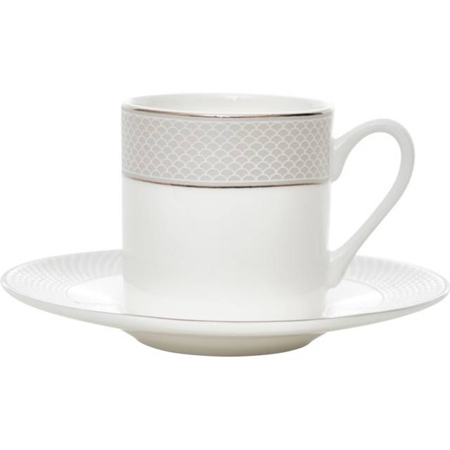 Palladio espressokoppar 6-pack vit/silver 9 cl