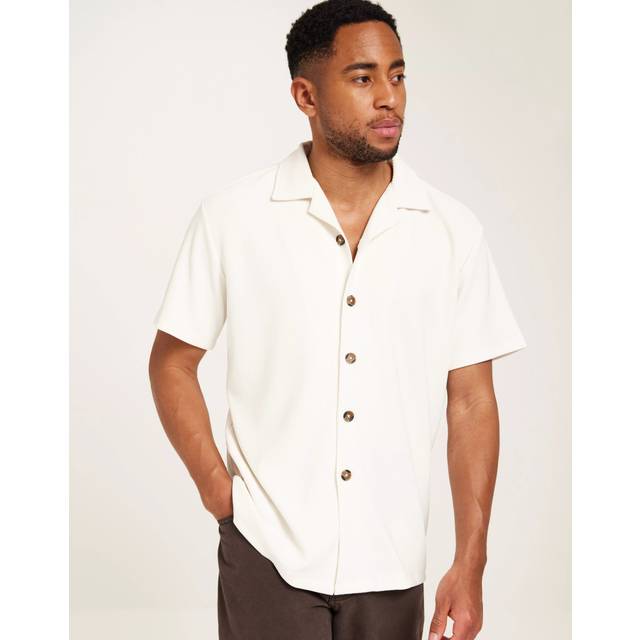 SELECTED HOMME Slhloose-Plisse Resort Ss Shirt Ex |Vit |S
