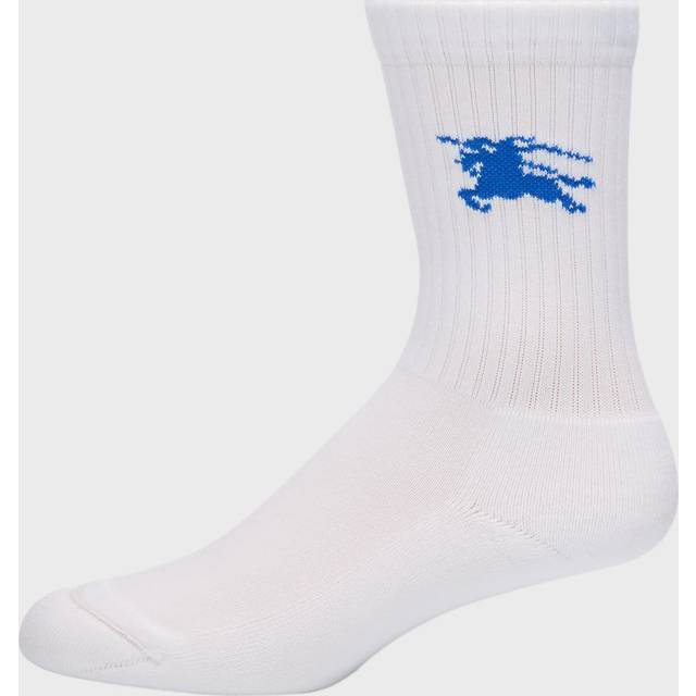 Burberry Ribbed Cotton Blend Socks - White