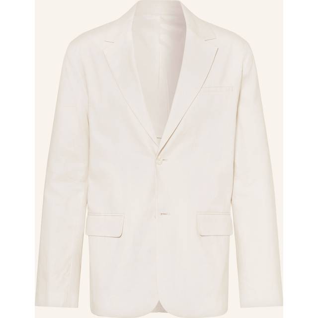 Linen Blend Blazer - White - XS