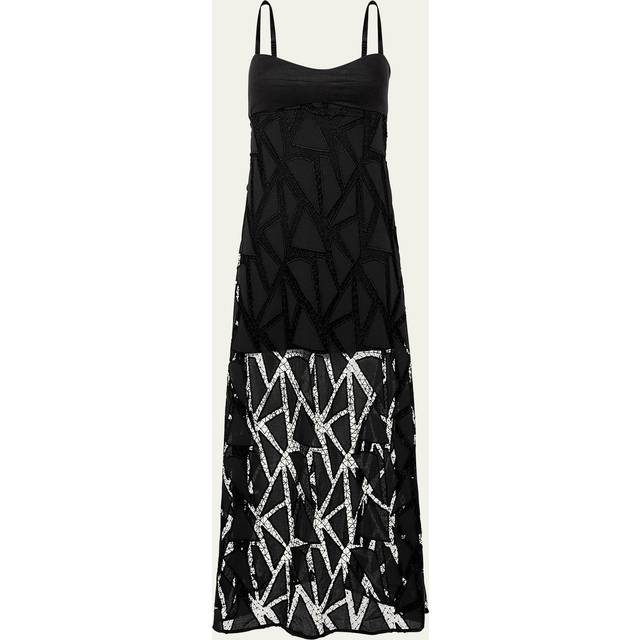 Solid Eleni Embroidered Maxi Dress - black - X-Large