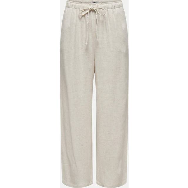 Wide Leg Trousers - Ecru - M / L32