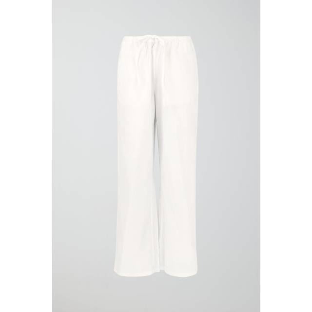 Gina Tricot-tall linen blend trousers-Linnebyxor-Vit-M-Dam